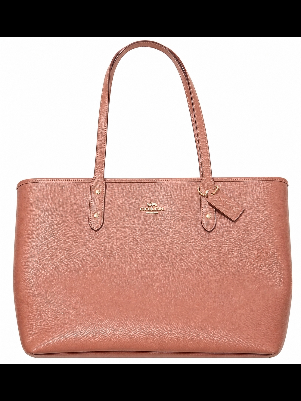 Coach City Zip Tote Dusky Rose Pink Crossgrain Leather Gold Hardware Shoulder